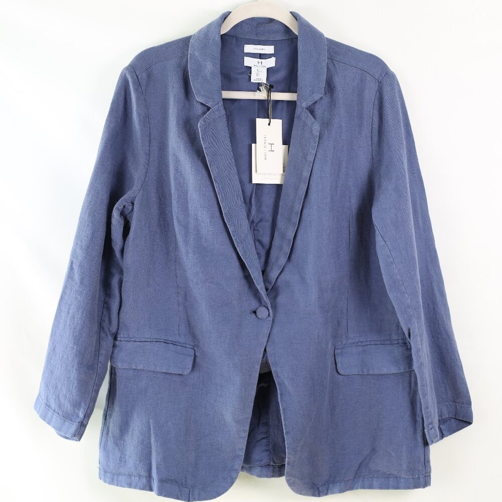 NWT Halston Linen Blue Blazer